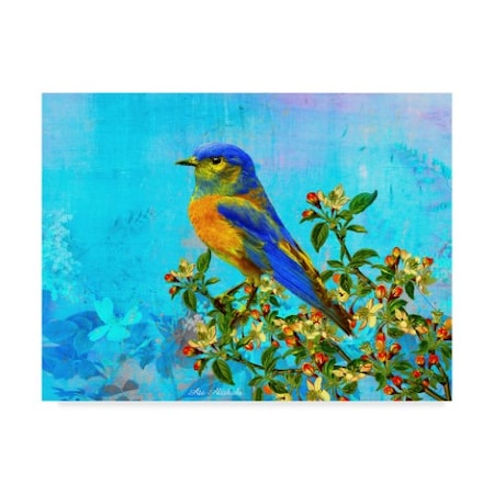 Ata Alishahi 'Small Bird Over Berries' Canvas Art,35x47